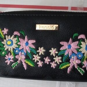 Black Pink Floral Wallet